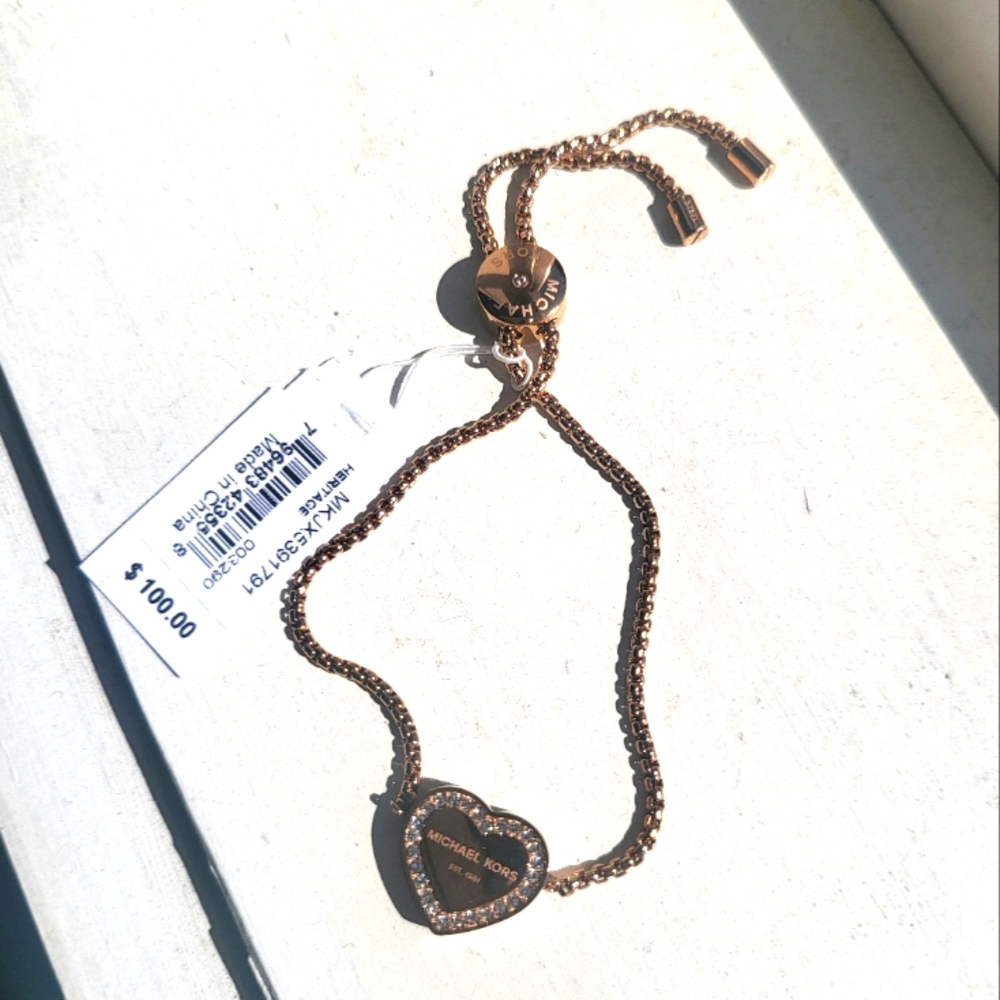 Adjustable Michael Kors Bracelet in Rose Gold 🌹